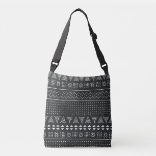 Etnisch stamverband: zwart wit patroon. crossbody tas