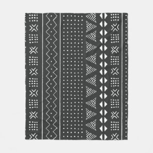 Etnisch stamverband: zwart wit patroon. fleece deken
