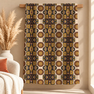 Etnisch Terracotta Patroon Worpdeken Huisdecoratie Fleece Deken