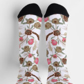 Etnisch Traditioneel Bloemenpatroon op Wit Sokken (Top)