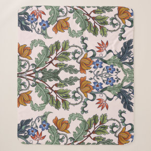 Etnisch Traditioneel: Decoratieve Bloemen Sherpa Deken