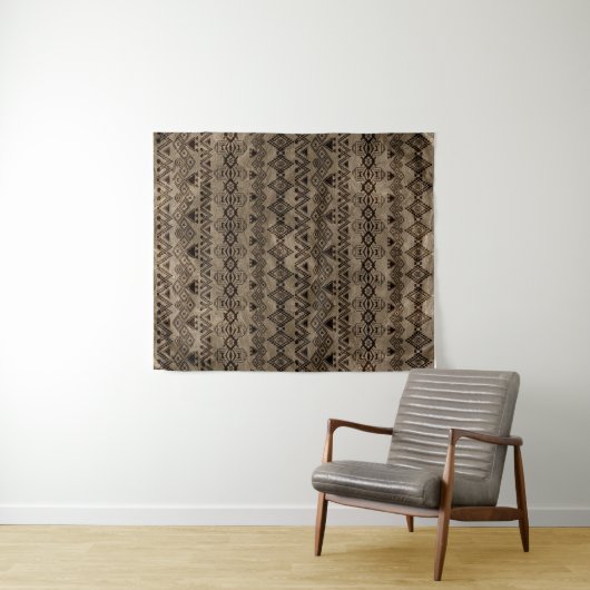 Etnisch tribaal patroon op doek wandkleed (In Situ (horizontaal))