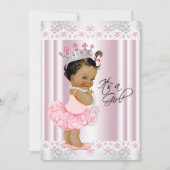 Etnisch Tutu Ballerina Parel en Kant Baby shower Kaart (Voorkant)