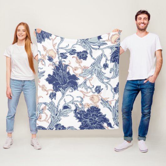 Etnisch Victoriaans bloemmotief  ontwerp Fleece Deken (In situ)