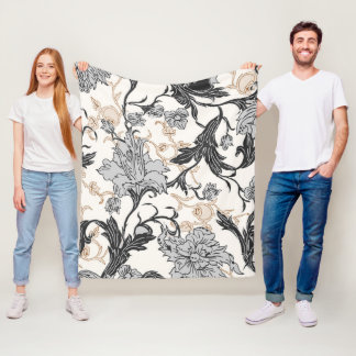 Etnisch Victoriaans bloemmotief ontwerp Fleece Deken