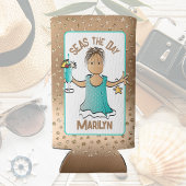 Etnisch Vrouw Cartoon Funny Gezegde Cruise Blauw Seltzer Blikjeskoeler