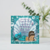 Etnisch zeemeermin onderzee feestje kaart (Staand voorkant)