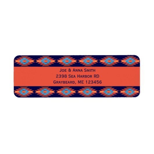 Etnisch zuidwest geometrisch ontwerp etiket (Voorkant)