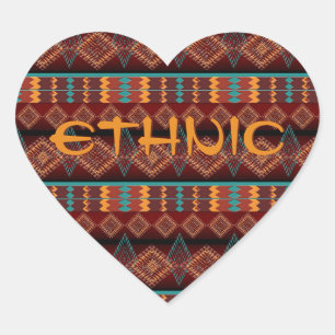 etnisch zuidwest geometrisch patroon hart sticker