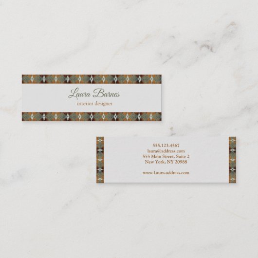 Etnisch zuidwestontwerp. Tekst. Mini Visitekaartje (Voorkant / Achterkant)