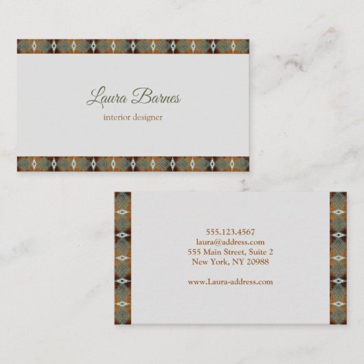 Etnisch zuidwestontwerp. Tekst. Visitekaartje (Voorkant / Achterkant)