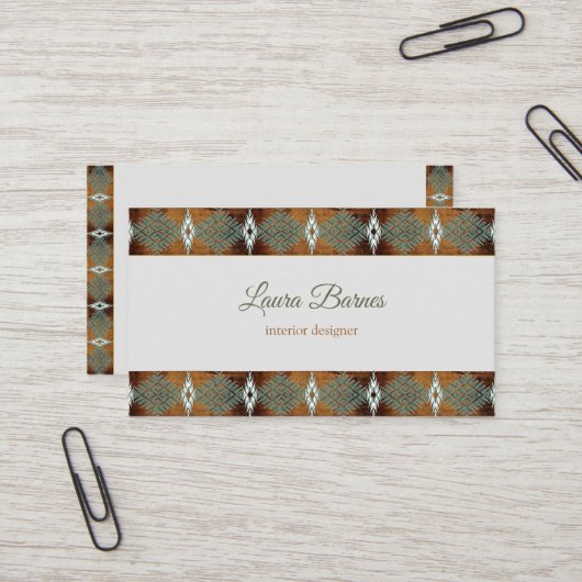 Etnisch zuidwestontwerp. Tekst. Visitekaartje (Voorkant / Achterkant in situ)