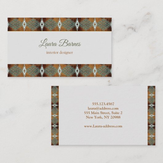 Etnisch zuidwestontwerp. Tekst. Visitekaartje (Voorkant / Achterkant)