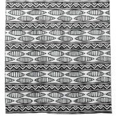 Etnisch zwart wit patroon Afrikaanse modderdoek Douchegordijn (Voorkant)