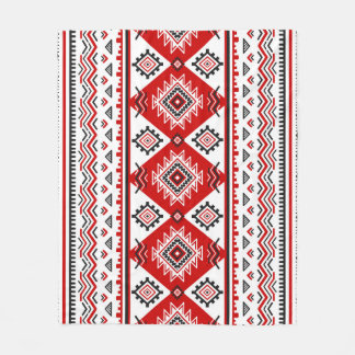 Etnisch zwart wit rood, Oekraïense motieven. Fleece Deken