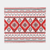 Etnisch zwart wit rood, Oekraïense motieven. Fleece Deken (Voorkant (Horizontaal))