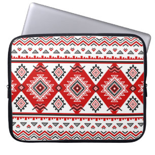 Etnisch zwart wit rood, Oekraïense motieven. Laptop Sleeve