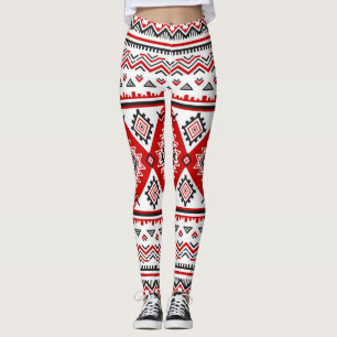 Etnisch zwart wit rood, Oekraïense motieven. Leggings