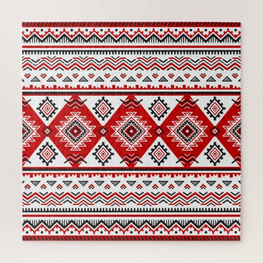 Etnisch zwart wit rood, Oekraïense motieven. Legpuzzel (Verticaal)