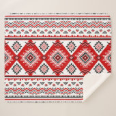 Etnisch zwart wit rood, Oekraïense motieven. Sherpa Deken (Voorkant (horizontaal))