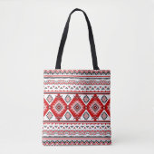 Etnisch zwart wit rood, Oekraïense motieven. Tote Bag (Voorkant)