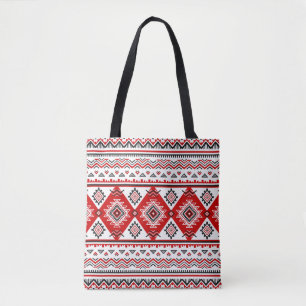 Etnisch zwart wit rood, Oekraïense motieven. Tote Bag
