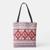 Etnisch zwart wit rood, Oekraïense motieven. Tote Bag (Achterkant)