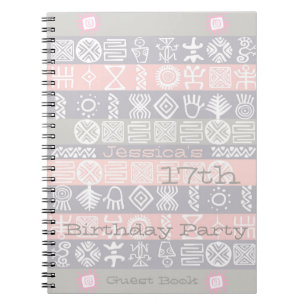 Etnische 17e Birthday Party Guest Book Notitieboek