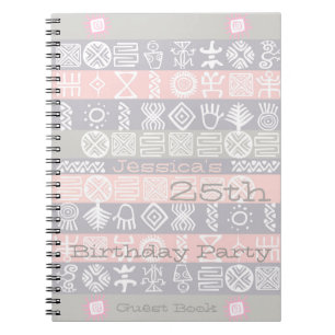 Etnische 25e  gastboek van de Birthday Party Notitieboek