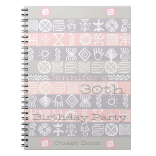 Etnische 30e Birthday Party  Guest Book Notitieboek