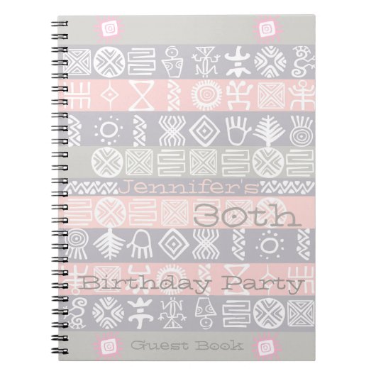 Etnische 30e Birthday Party  Guest Book Notitieboek (Voorkant)