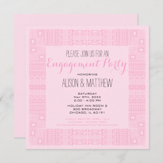 Etnische Aangepaste Engagement Party #2 Kaart (Voorkant / Achterkant)