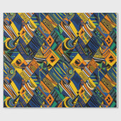 Etnische Abstracte geometrische Afro-Amerikaanse g Cadeaupapier (Vlak)