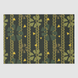 Etnische Abstracte Stripes en Flowers Patroon Tissuepapier