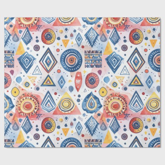 Etnische achtergrond cadeaupapier (Vlak)