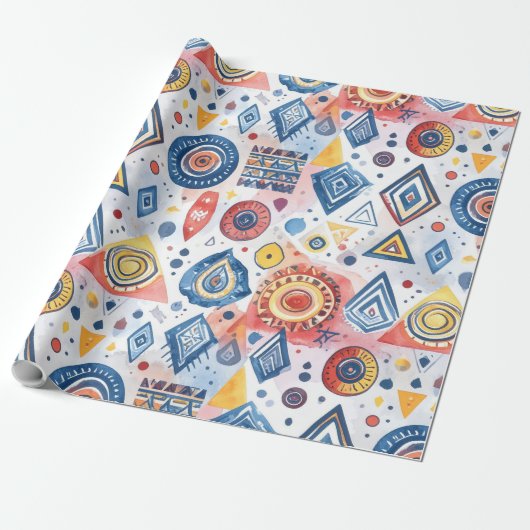 Etnische achtergrond cadeaupapier (Uitgerold)