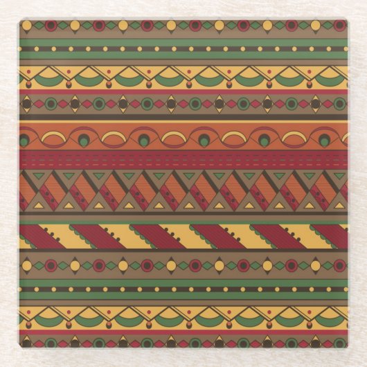 Etnische achtergrond glazen onderzetter (Voorkant)