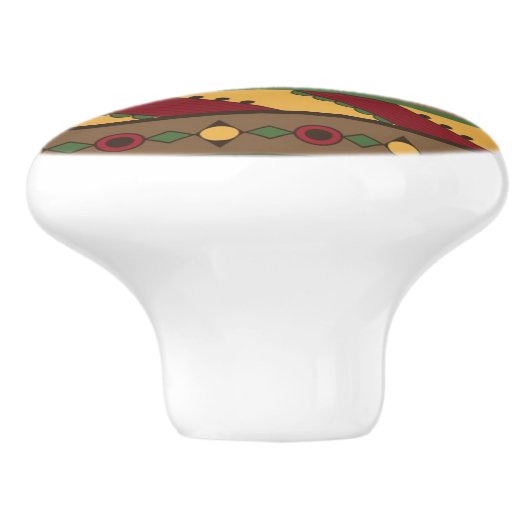 Etnische achtergrond keramische knop (Zijkant)