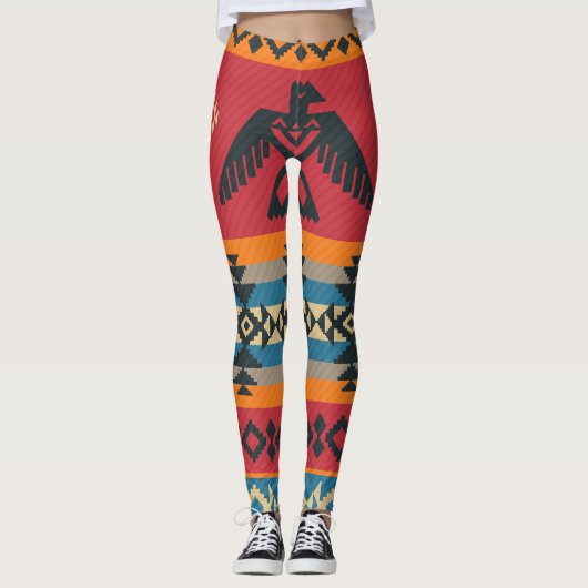 Etnische adelaars Tribal  Patroon Leggings (Voorkant)