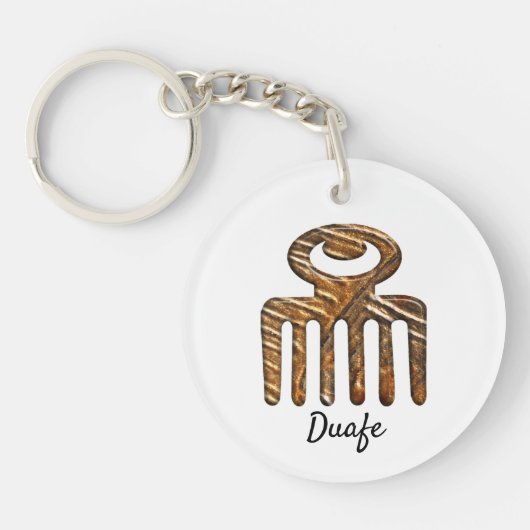 Etnische Adinkra-symbolen Duafe Sleutelhanger (Voorkant)