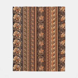 Etnische afkomst stripy ornamental vintage backgro fleece deken