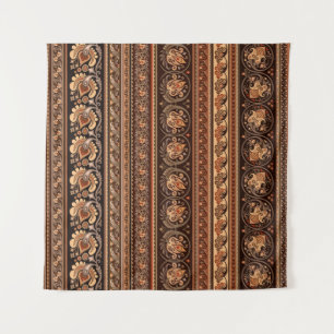 Etnische afkomst stripy ornamental vintage backgro wandkleed