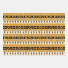 Etnische Afraalstammen Golden Geometric Inpakpapier Vel