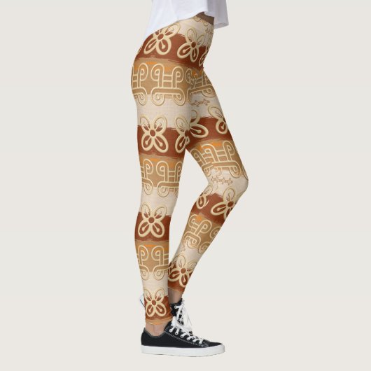 Etnische Afrikaanse adinkra-symbolen Leggings (Rechts)