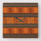 Etnische Afrikaanse adinkra-symbolen Vierkante Klok (Voorkant)