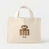 Etnische Afrikaanse adinkra-symbool Duafe Mini Tote Bag (Voorkant)