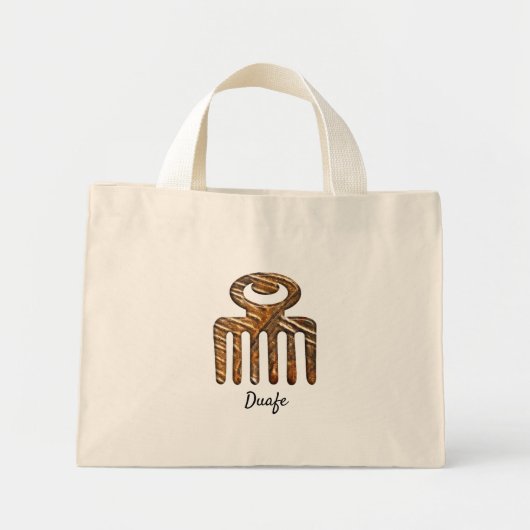 Etnische Afrikaanse adinkra-symbool Duafe Mini Tote Bag (Voorkant)