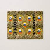 Etnische Afrikaanse Art Design Print: Mooie mensen Legpuzzel (Horizontaal)