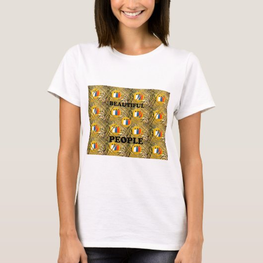 Etnische Afrikaanse Art Design Print: Mooie mensen T-shirt (Voorkant)