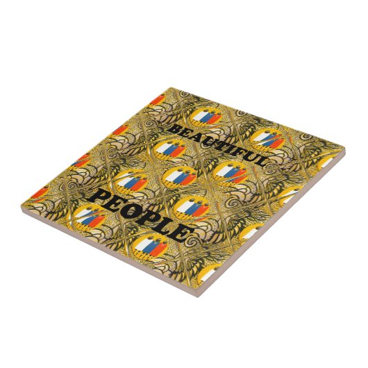 Etnische Afrikaanse Art Design Print: Mooie mensen Tegeltje (Zijkant)